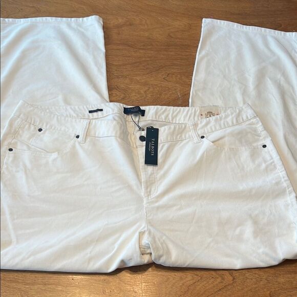 NWT Talbots Cream Corduroy Signature Boot Cut Jeans - Picture 1 of 9